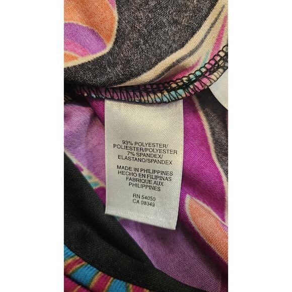 Evan-Picone Dress Sleeveless RETRO Floral Stretch Pullover Ruching MISSING SIZE - Picture 9 of 9